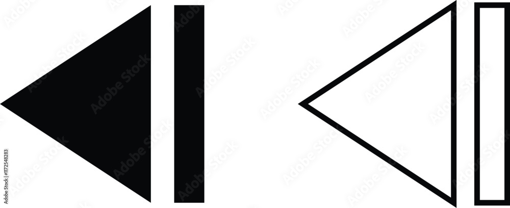 Media control icons set. Play fast next stop, forward, rewind symbols ...