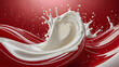 © Andrii - Background image red milky waves and splashes on red background