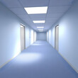 © queen - 3D Render Blue Hallway Illustration