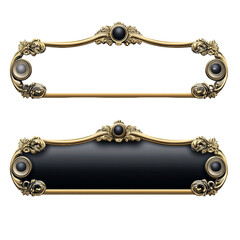 Poster - Elegant Horizontal Banners with Gold Frames. isolated transparent background