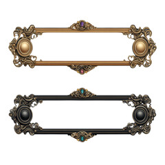 Poster - Elegant Horizontal Banners with Gold Frames. isolated transparent background