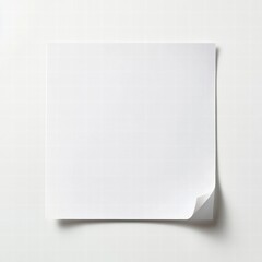 Aufkleber - Blank white sheet of paper resting on a smooth surface inviting creativity and expression in a minimalist setting. Generative AI