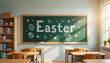 © Iryna - Easter-themed chalkboard decoration in classroom setting