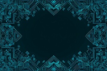 abstract close-up of a glowing blue digital circuit board, showcasing intricate connections and tech
