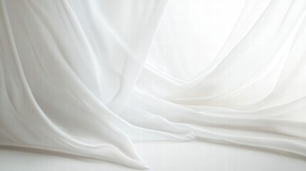 Leinwandbilder - Pristine white sheet of paper elegantly draped in a soft, luminous light creating a serene atmosphere for creativity. Generative AI