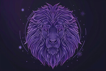 Wall Mural - astrological abstract composition with concept of leo zodiac sign symbol, abstract vivid composition