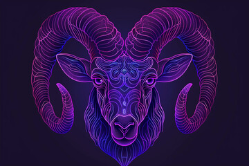 Wall Mural - astrological abstract composition with concept of aries zodiac sign symbol, abstract vivid compositi