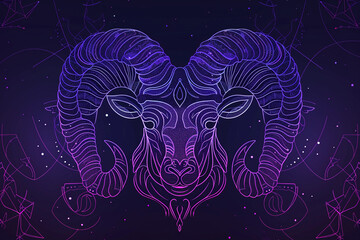 Wall Mural - astrological abstract composition with concept of aries zodiac sign symbol, abstract vivid compositi
