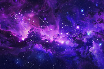 Wall Mural - astrological abstract composition with empty starry sky for zodiac sign symbol, abstract vivid compo