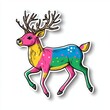 © Tanongsak idea photo - Colorful cartoon deer illustration running.