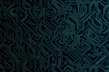 abstract close-up of a glowing blue digital circuit board, showcasing intricate connections and tech