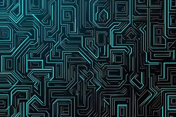 abstract close-up of a glowing blue digital circuit board, showcasing intricate connections and tech