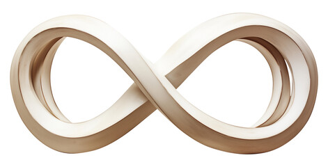 Poster - smooth infinity symbol made of pearl like material, isolated on transparency background, showcasing its elegant and timeless design