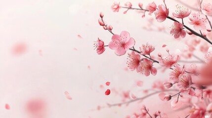 Pink peach apricot flower branch on white background. Beautiful banner background with coral pastel color peach plum flower Artificial flower tree on chinese new year.