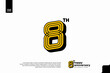 © Artsetya - Number 8 logo icon design, 8th birthday logo number, anniversary 8