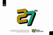 © Artsetya - Number 27 logo icon design, 27th birthday logo number, anniversary 27
