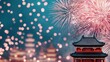 © Arfa_Media - Fireworks exploding over traditional chinese building during lunar new year celebration