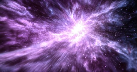 Wall Mural - a purple and blue space with a bright light in the middle