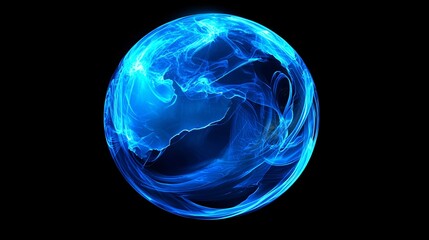 Wall Mural - A glowing blue planet Earth surrounded by swirling energy, evoking a sense of wonder and connection to the universe.