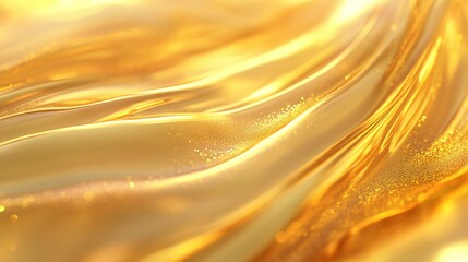 Wall Mural - a mesmerizing swirl of golden waves, reflecting light and shimmering with a luxurious feel.