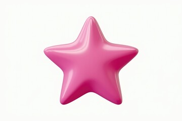 A single pink star shape on a white background.