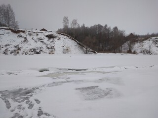 nature in winter, winter, ice, snow, cold, season, white