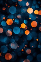Wall Mural - Glowing Abstract Background with Bokeh Effect, Defocused Blurred Circles , Copy Space