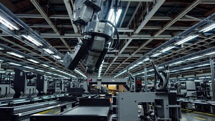 Aufkleber - Robot welding sparks fly in high-tech manufacturing facility demonstrating advanced automation processes