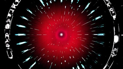 Leinwandbilder - Exploring a dynamic space tunnel with vibrant light effects and a central glowing core at high speed