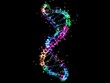 © niti - Holographic projection of DNA patterns, symbolizing biotechnology intelligence and precision in genetic modification