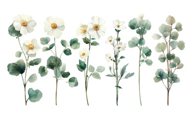 Wall Mural - A collection of watercolor illustrations 