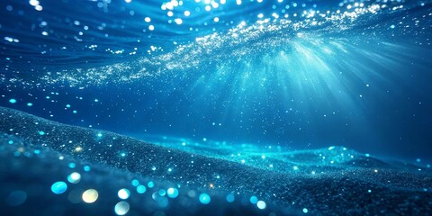 Poster - A blue ocean with a lot of glitter in it