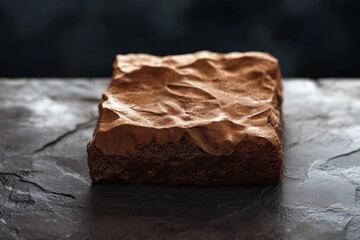 Wall Mural - Delicious Chocolate Brownie on Dark Surface