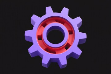 Poster - A vibrant purple and red gear, symbolizing mechanics, engineering, and teamwork.