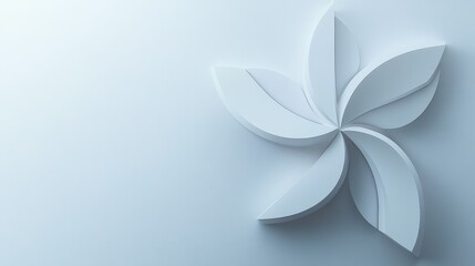 Abstract White Flower Design on Light Blue Background