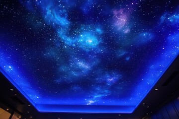 Sticker - Illuminated Ceiling Depicting A Night Sky With Stars