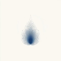 Wall Mural - Abstract Blue Dotted Water Drop Design