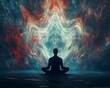 © Anamul Haque Anik - Cosmic Meditation Silhouette Man Abstract Art Spiritual Peace