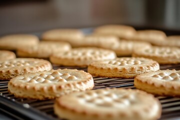 Wall Mural - Golden Brown Cookies Cooling On A Wire Rack