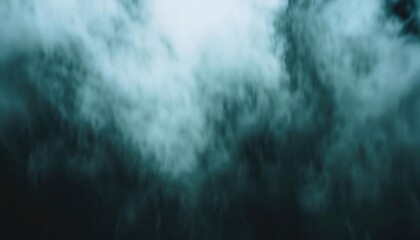 Poster - Ethereal Turbulence of Aqua Mist. Abstract Blur of Dark Green Water Vapor in Motion for Atmospheric Art, Calm Wallpaper, or Meditation