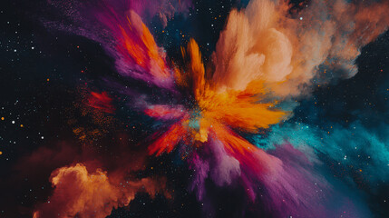 Wall Mural - A colorful explosion of light and color in the sky