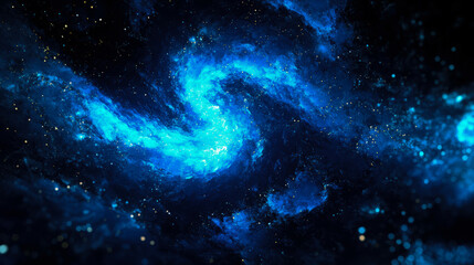 Wall Mural - A blue galaxy with a spiral shape