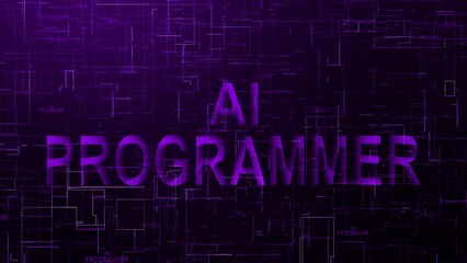 Wall Mural - AI programmer text technology data line purple