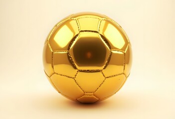 Gold soccer ball isolated on white background