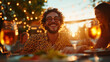 © Pixel World Vision  - Multi-generational family shares joy and laughter during sunset dinner in a cozy outdoor setting