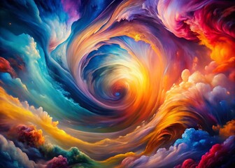 Wall Mural - abstract art 4-26: surreal vibrant color swirl painting