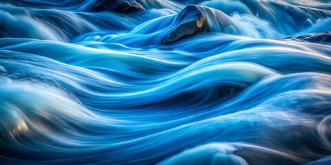Wall Mural - abstract blue flowing design: serene fluid art background