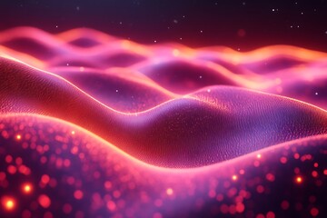 Wall Mural - Abstract pink and orange glowing wave background.