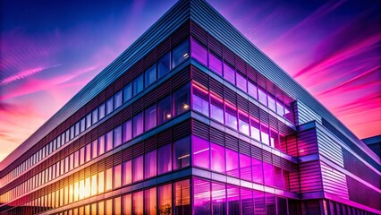 Wall Mural - abstract violet pink gradient blend: horizontal architectural photography