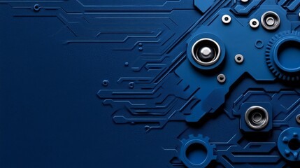 Wall Mural - blueprints of innovation: a mesmerizing abstract design featuring intricate metallic gears and circu